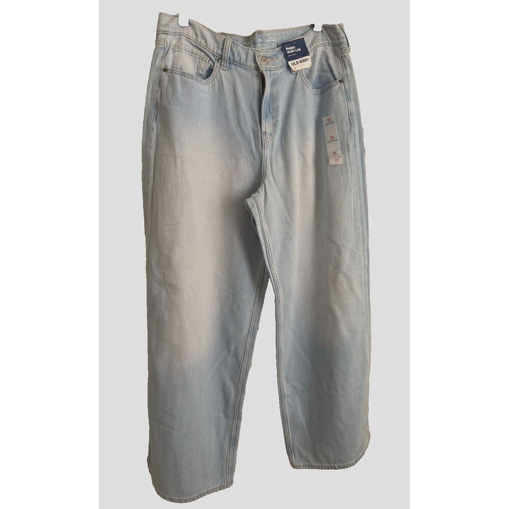 Old Navy High Rise Wow Wide Leg Jeans Size 12 Women's Light Wash Denim NWT